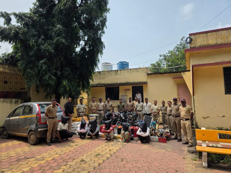 सावदा, यावल, रावेर, मुक्ताईनगर या परिसरातील  चोरी करणारी टोळीचा पर्दाफास १२ लाख रुपये किंमतीचा माल हस्तगत