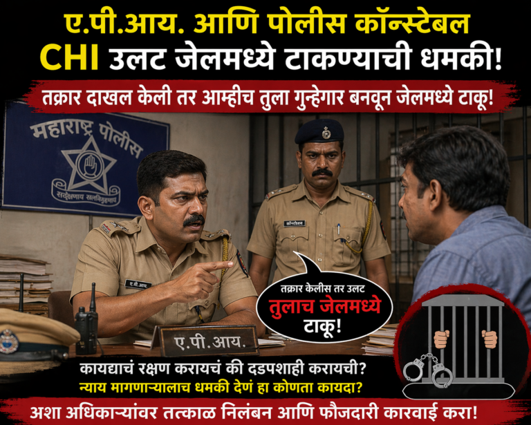 जबरी चोरीचा गुन्हा दाखल करण्यास पोलीसांचा नकार,  उलट  तक्रारदार महिलेस जेलमध्ये टाकण्याची धमकी -फोन कॉल रेकॉर्डिंग उच्च अधिकाऱ्यांकडे सादर केले जाणार ? ?