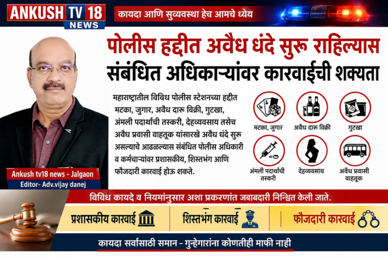 पोलीस हद्दीत अवैध धंदे सुरू राहिल्यास संबंधित अधिकाऱ्यांवर कारवाईची शक्यता-?